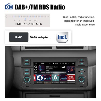 Android Autonavigatiesysteem – Multimedia Systeem – Autoradio Navigatie – Double Din Headunit – 7 Inch IPS Touchscreen – Draadloze Apple CarPlay & Android Auto