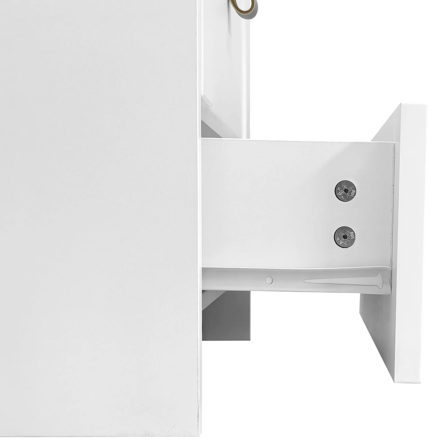 Kaptafel – Make-up Tafel – Slaapkamer Meubel – Opbergmeubel – Witte Spiegel – Instelbare LED-Verlichting – Opbergkruk