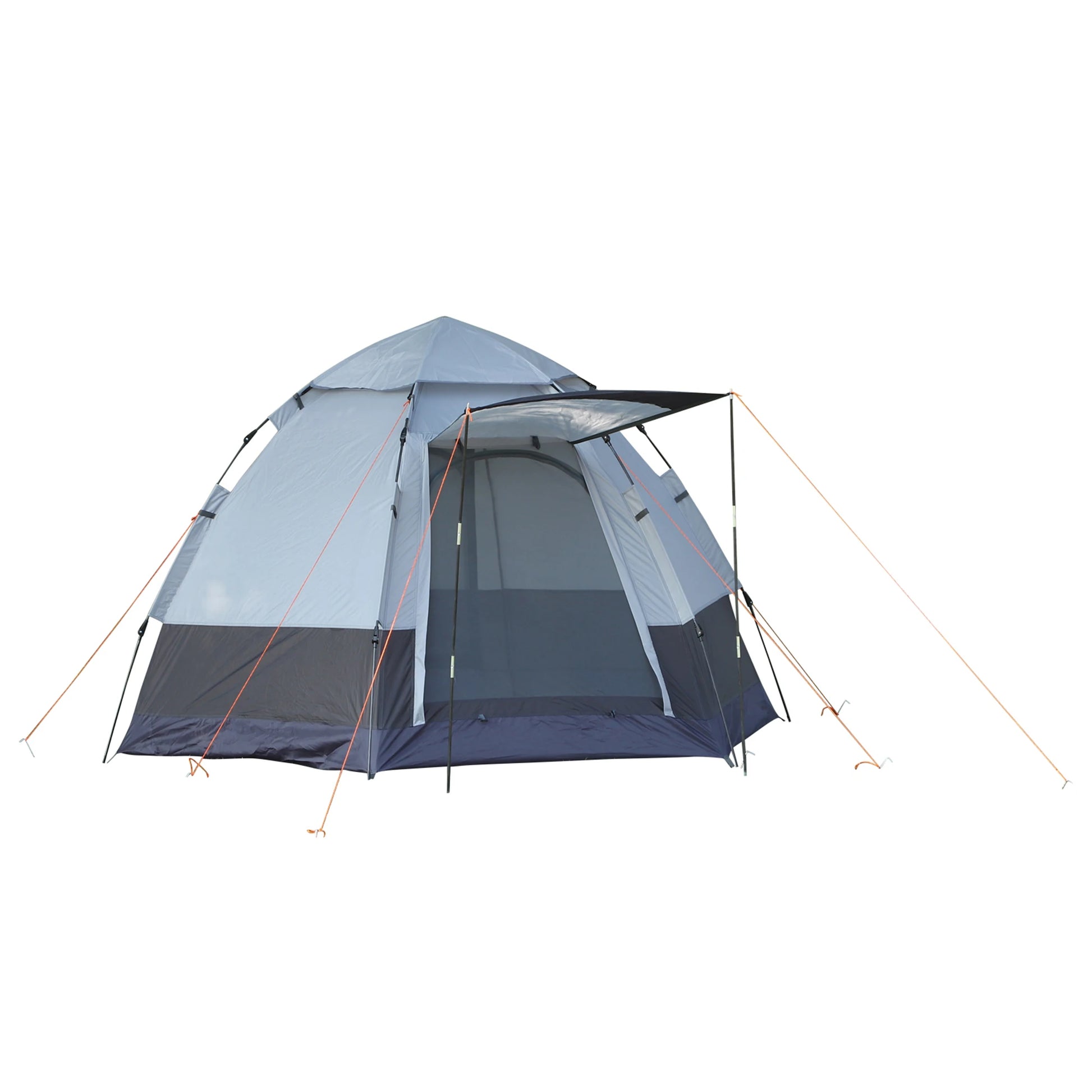 Opvouwbare Tent voor 2-3 Personen - 260x260x150 cm Zwart en Grijs - Waterdicht - UV-Bestendig - Draagtas en Accessoires Inclusief - QUORE