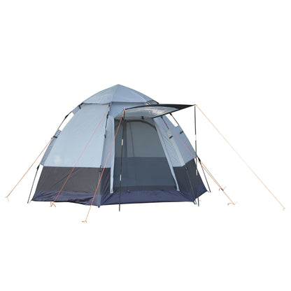 Opvouwbare Tent voor 2-3 Personen - 260x260x150 cm Zwart en Grijs - Waterdicht - UV-Bestendig - Draagtas en Accessoires Inclusief - QUORE