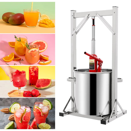 Hydraulische Juice Pers – Fruit Pers – Sap Pers – Wijn Pers – Puree Pers – 22 Liter Capaciteit – 3 Ton Drukvermogen