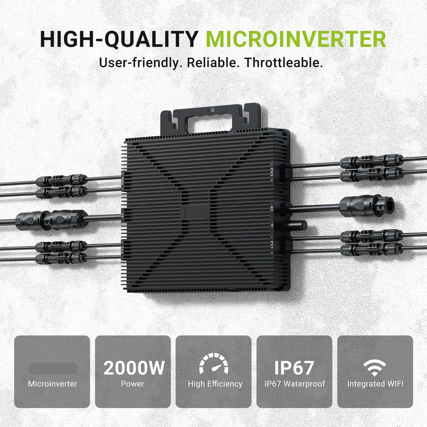 Zonne-omvormer – Hybride Omvormer – Zonne-energie Converter – Solar Inverter – 4 MPPT Trackers – Hoog Rendement – Weerbestendig IP67