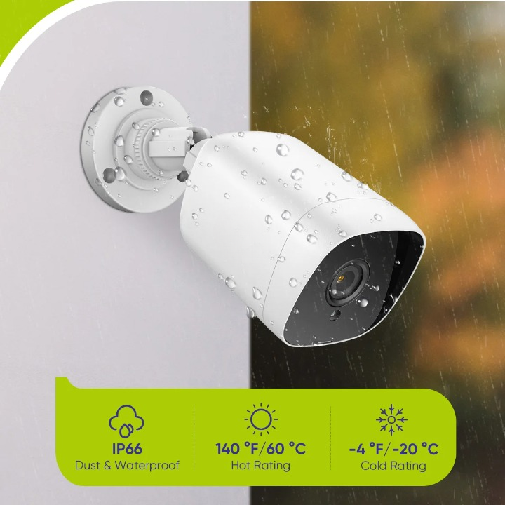 Beveiligingscamera - Beveiligingscamerasysteem - Camerabewaking - 8CH - 1080P Lite DVR - IP66 - Weerbestendig - Binnen - Buiten - 4 Stuks - 2.0MP Camera's - Ingebouwde HDD - 2TB - Zwart