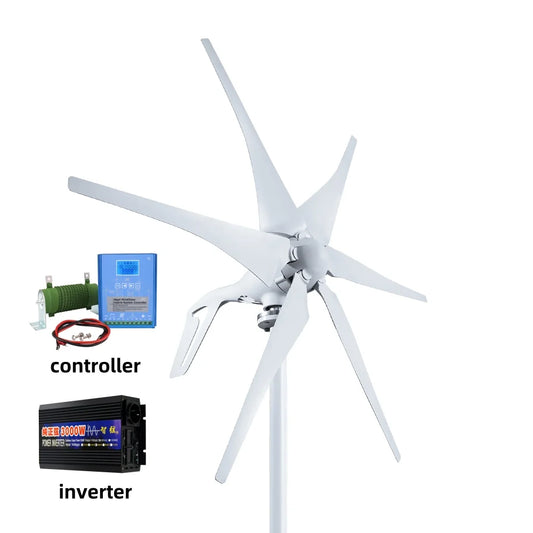 Windturbine - Windmolen - Windturbine Generator - Windenergie - 1000W - 48V - met Off Grid Systeem - Stille en Efficiënte Energieoplossing - voor Thuisgebruik en Autonome Installaties