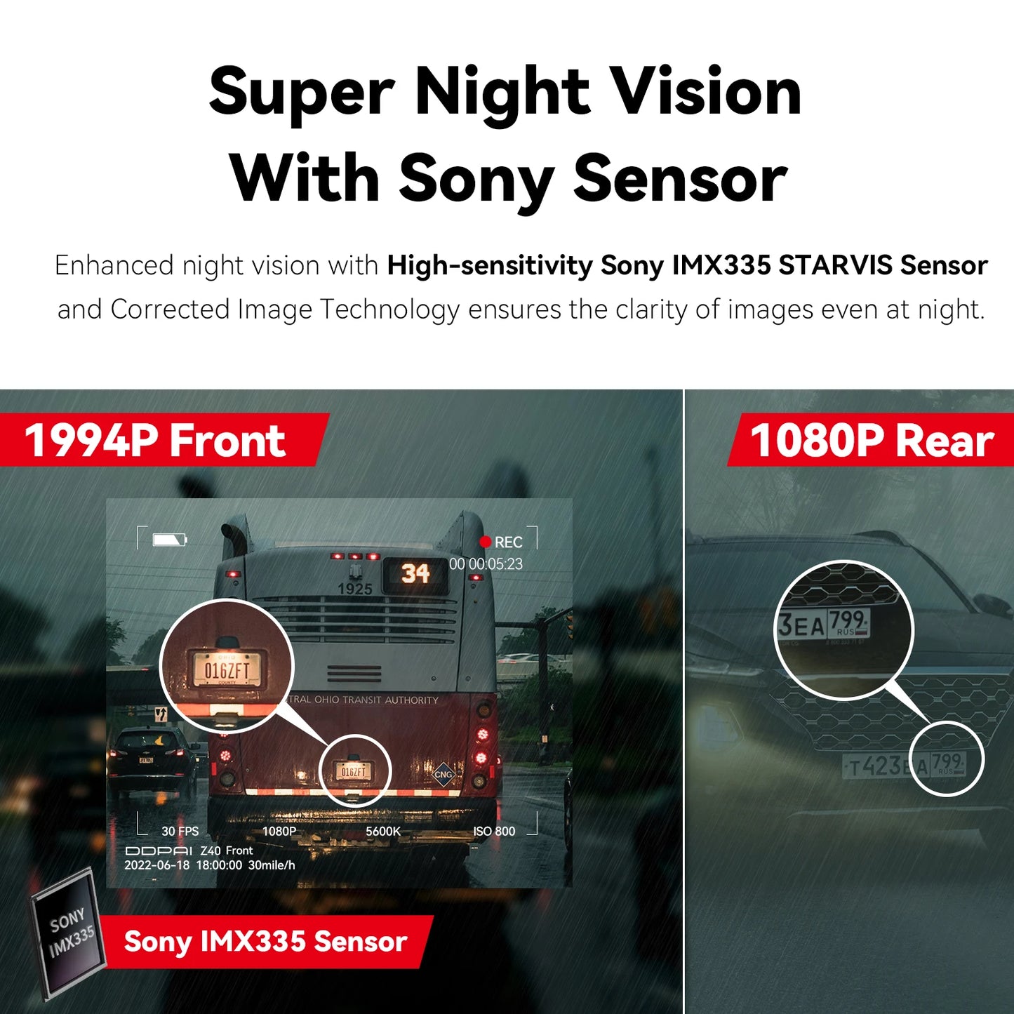 Dashcam voor Auto - Dash Cam - Dual Car Camera Recorder 1944P HD Voor- en Achtercamera - GPS Wifi Car DVR - 24U Parkeerbeveiliging - D²save Opslag