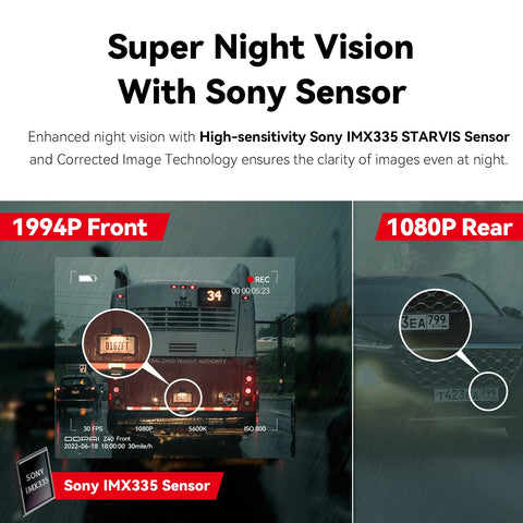 Dash Cam Dual GPS – 1944P HD – WiFi – Voor & Achter – 24H Parkeerbeveiliging – D²save Opslag – Zonder Geheugenkaart
