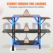 Kampeerkeuken Tafel - Kampeerkeuken - Camping Keuken Slijtvastheid – Kampeer Keuken – Draagbaar kookstation - BBQ's - Lichtgewicht - Campingkast Opvouwbaar - met opbergtas - BBQ, camperreizen - Zwart