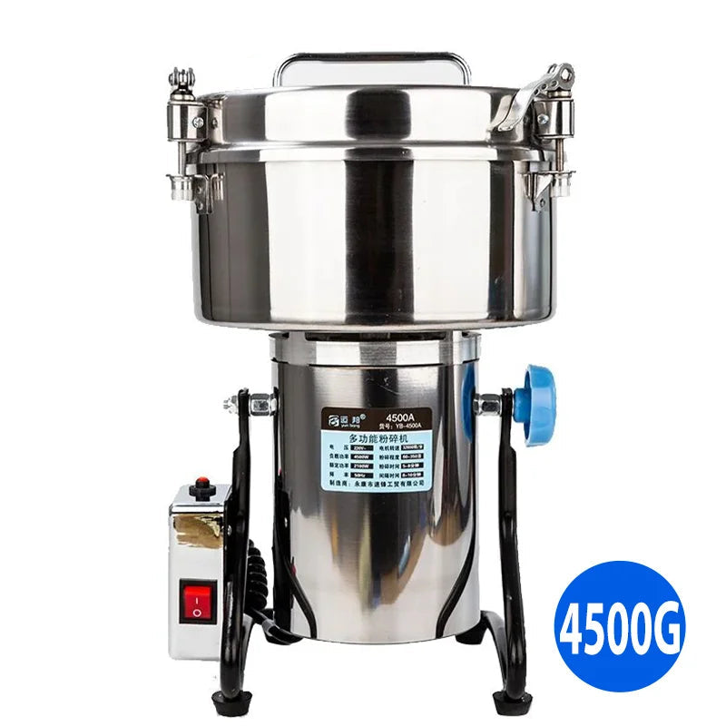 Kruidenmolen - Hakmolen - Specerijenmolen - Koffiemolens - Molen - 4500g - 220V - Swing Type -  Elektrische - Ultra-fijne Grinder voor Kruiden en Droge Ingrediënten - Commerciële Kruidenmaler - Graanmolen