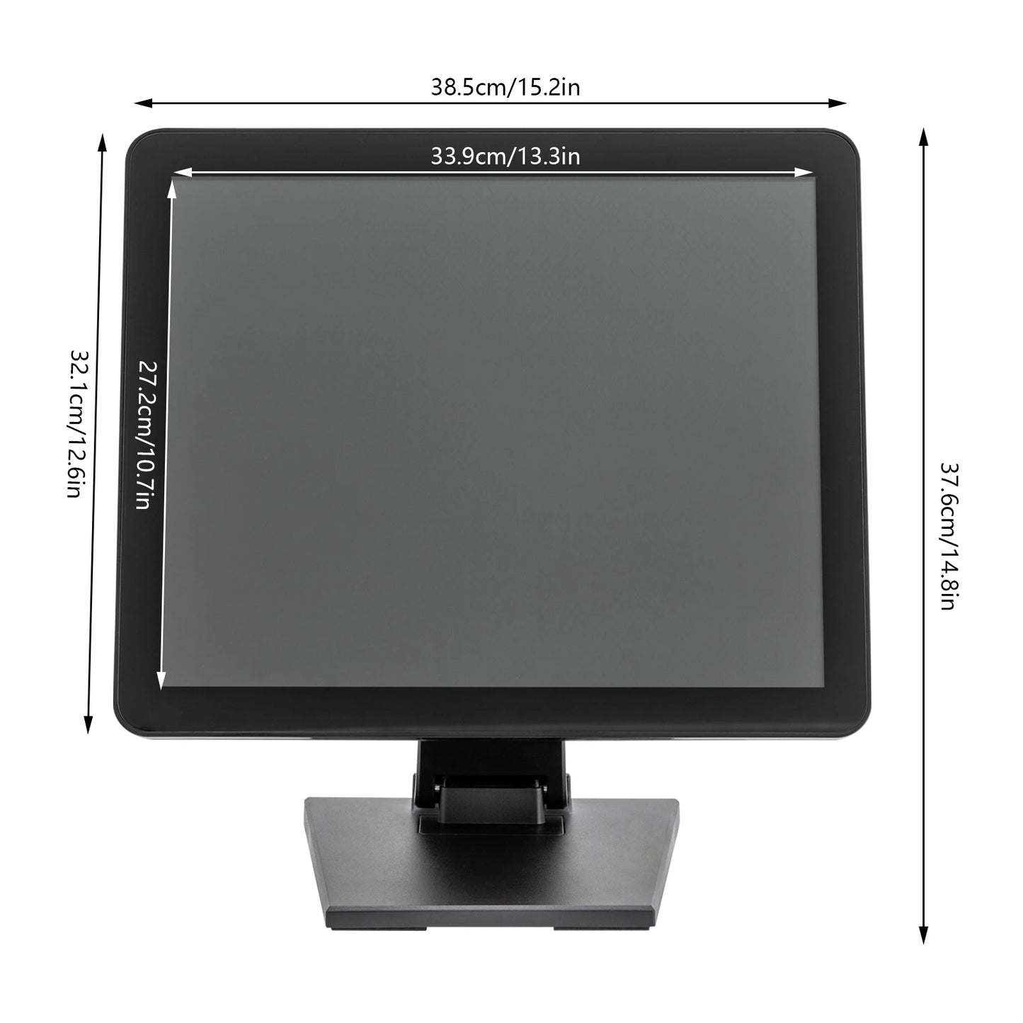 Interactieve 17 Inch Touchscreen Monitor – Capacitive Touchscreen – 10-Punts Touch – Vesa Compatibel – Hdmi Usb Vga – Lichtgewicht Abs Behuizing – Kantelbaar Scherm