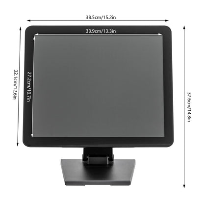Interactieve 17 Inch Touchscreen Monitor – Capacitive Touchscreen – 10-Punts Touch – Vesa Compatibel – Hdmi Usb Vga – Lichtgewicht Abs Behuizing – Kantelbaar Scherm