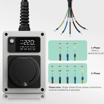 Mobiele Laadbox – Mobiele Laadpaal – EV Lader – Elektrische Auto Oplader – 22KW Laadvermogen – Slimme App-Bediening