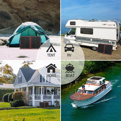 Zonnepanelen - Opvouwbaar Zonnepaneel - Zonne Energie - 100W - met 12V Controller Kit - Waterdichte - Draagbaar en Compact voor Kamperen, Outdoor en Noodstroom - QUORE