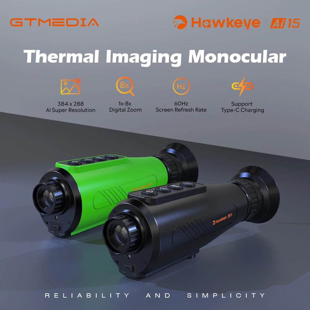 Warmtebeeldcamera – Warmtebeeldkijker – Thermische Camera – Infrarood Camera – Nachtkijker – AI Superresolutie 384x288 – 1,43 Inch AMOLED Display