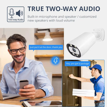 Techage 8CH 5MP POE CCTV IP Camera System Security Smart AI Face Detect 2-Way Audio Video Protection Surveillance Camera Outdoor