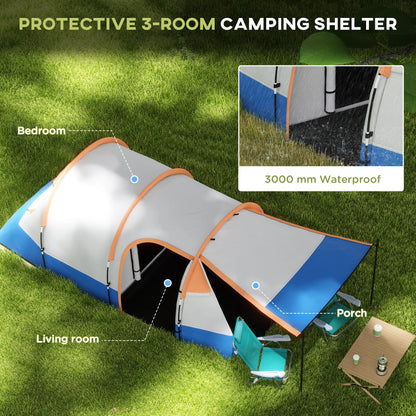 Tent – Kampeertent – Familie Tent – Weekendtent – Waterdicht Polyester – 420x200x150 cm – Glasfiberstokken