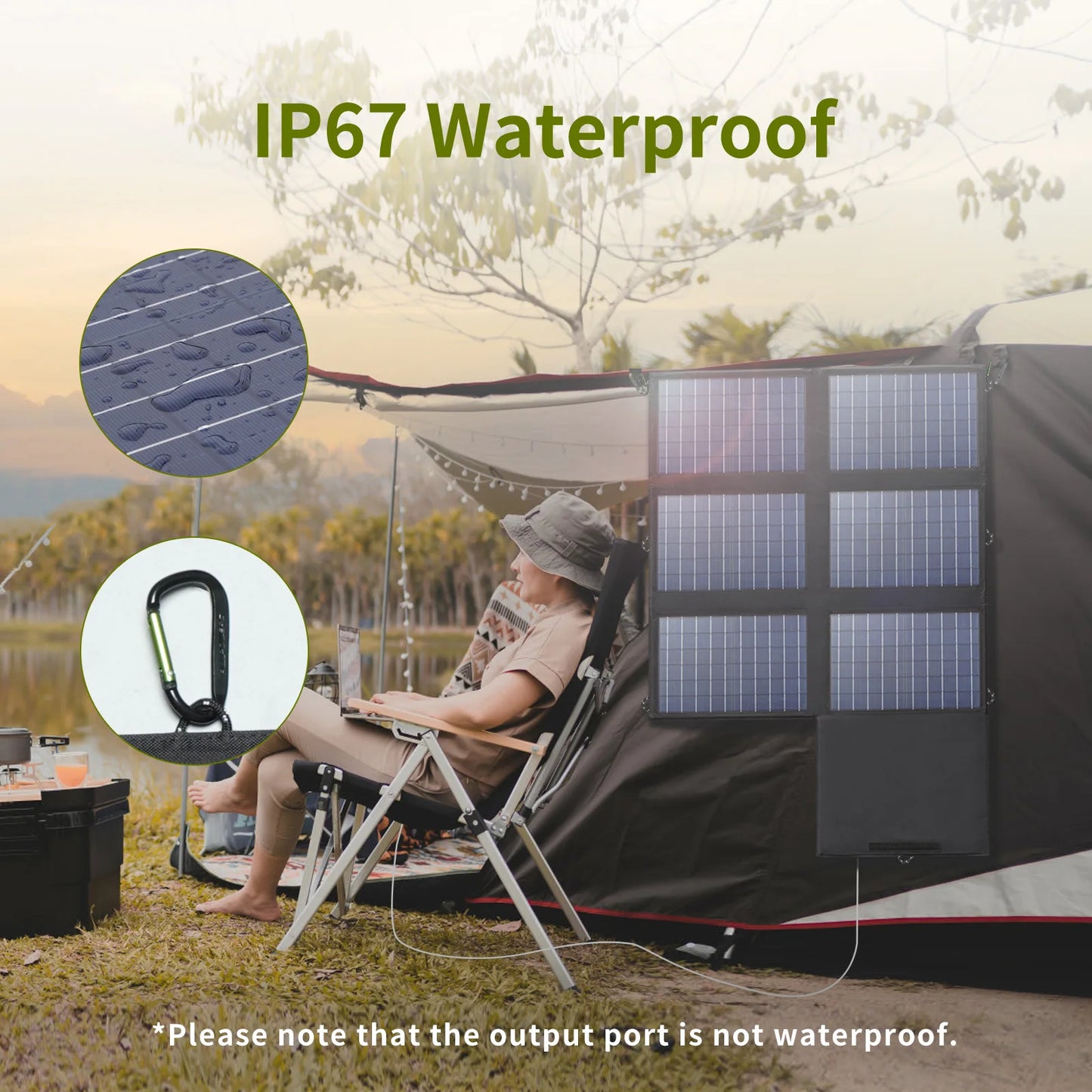 Zonnepanelen - Zonnepaneel - Opvouwbaar - Solar Panel - Waterdicht IP67 - Draagbare Solar Lader met USB-C, USB-A en 18V DC voor Powerstations, Camping en Outdoor - QUORE