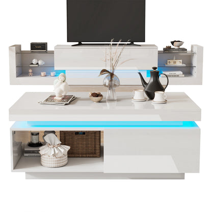 TV-Meubel – Tv-Kast – Dressoir – Woonkamermeubel – Hoogglans Afwerking – LED-Verlichting