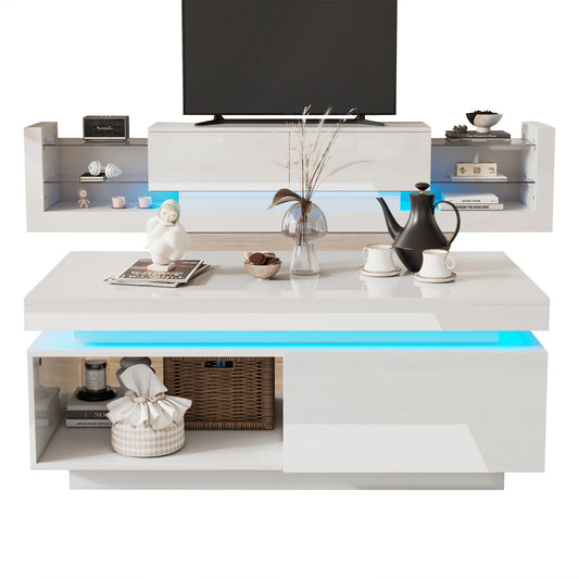 TV-Meubel – Tv-Kast – Dressoir – Woonkamermeubel – Hoogglans Afwerking – LED-Verlichting