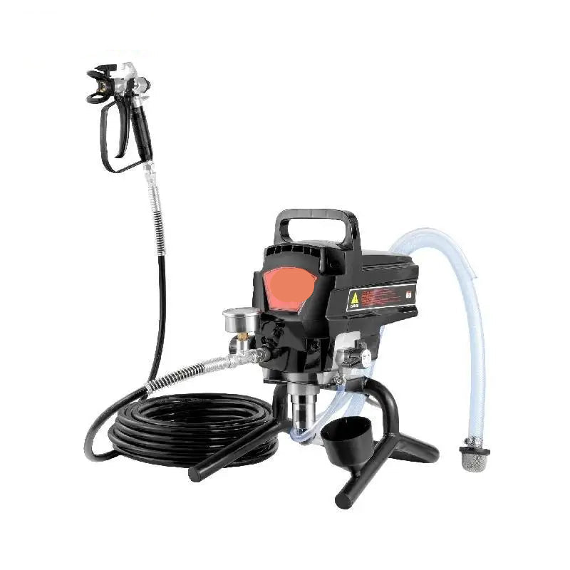 Airless Verfspuit - Verfspuiten Electrisch - Verfspuitmachine - Hoge Druk 3000PSI - 750W - 7,6m/15m Slang - Handmatige Verfspuit - voor Binnen- en Buitenschilderwerk - met Kar - QUORE