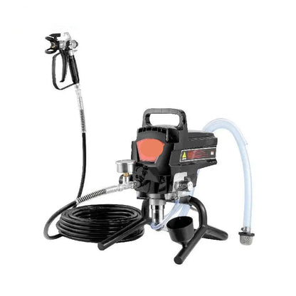 Airless Verfspuit - Verfspuiten Electrisch - Verfspuitmachine - Hoge Druk 3000PSI - 750W - 7,6m/15m Slang - Handmatige Verfspuit - voor Binnen- en Buitenschilderwerk - met Kar - QUORE
