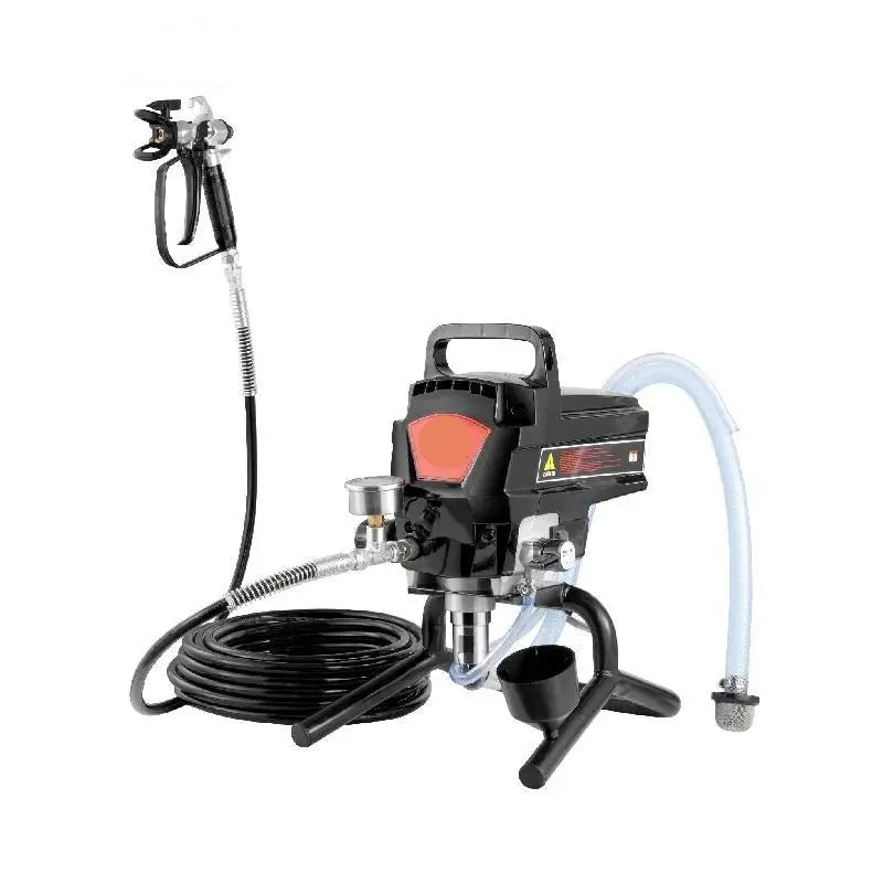 Airless Verfspuit - Verfspuiten Electrisch - Verfspuitmachine - Hoge Druk 3000PSI - 950W - 7,6m/15m Slang - Handmatige Verfspuit - voor Binnen- en Buitenschilderwerk - met Kar - QUORE