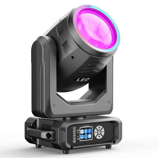 200W LED Moving Head – Professionele Lichtspot – DJ Verlichting – Podiumverlichting – Discolamp – EU Plug – 50.000 Lux Intensiteit – 360° Prism Rotatie
