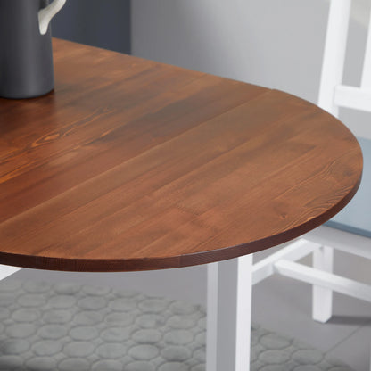 Eettafel – Uitklapbare Tafel – Grenenhouten Tafel – Compacte Eettafel – Flexibel Formaat – Onderhoudsvriendelijk - 140 x 70 x 75 cm - Bruin