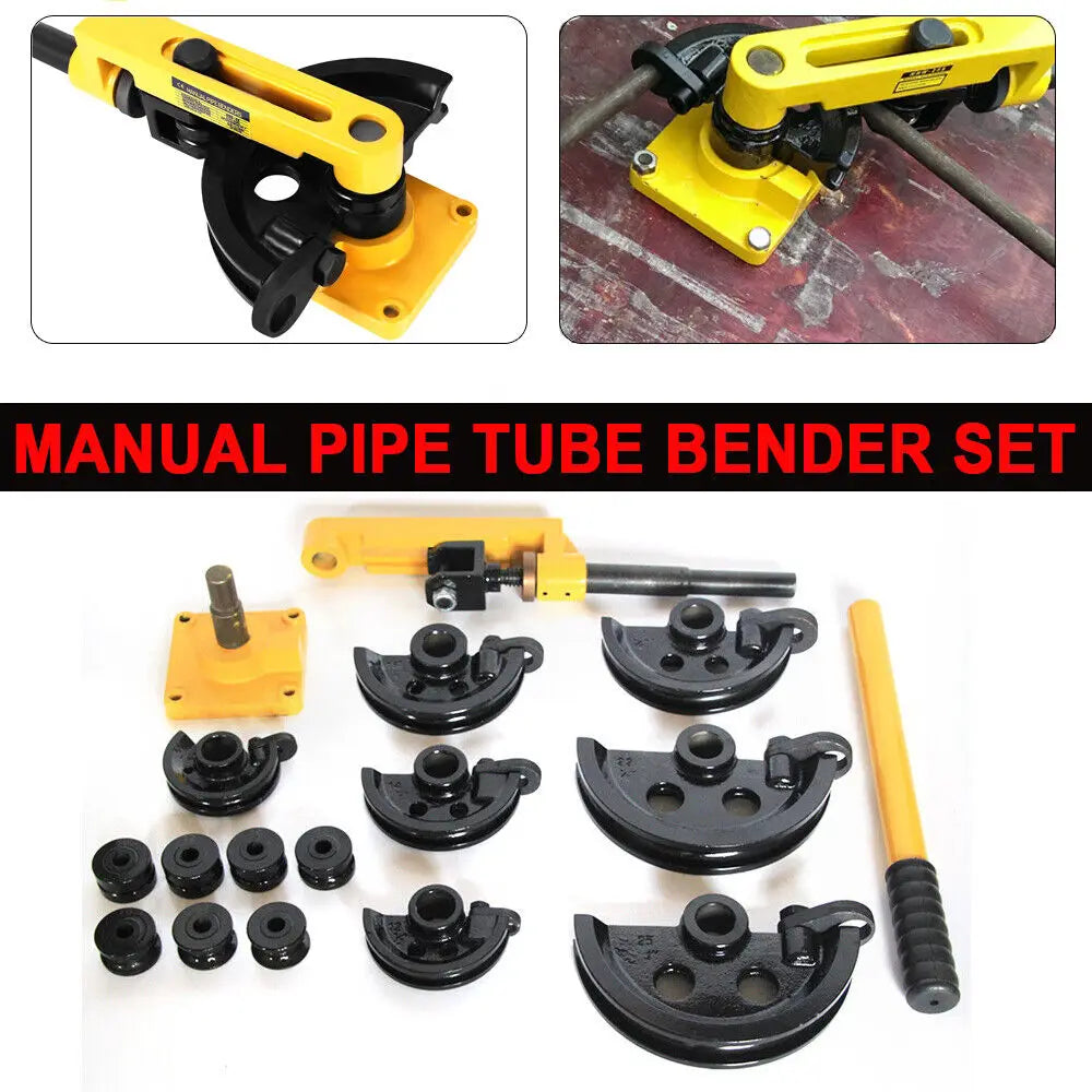 Handmatige Buizenbuiger – Pijpenbuiger – Buisvormer – Bending Machine – Pijpenbuigtool – Voor Buisdiameters 10-25 mm – Robuuste Metalen Constructie – Compleet Met Buigmatrijzen - QUORE