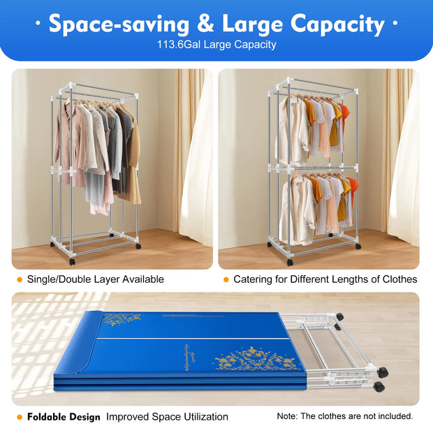 Elektrische Wasdroger - Smart Droogrek - Hangende Kleding Droger - Droger Voor Kledingkast - Warme Lucht Droger - QUORE