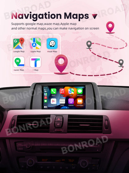 Draadloze CarPlay Interface Module – Android Auto Adapter – Bluetooth Module – Mirror Link Connector – BMW CCC Variant – Inclusief GPS Navigatie – Kabelvrij Verbinden - QUORE