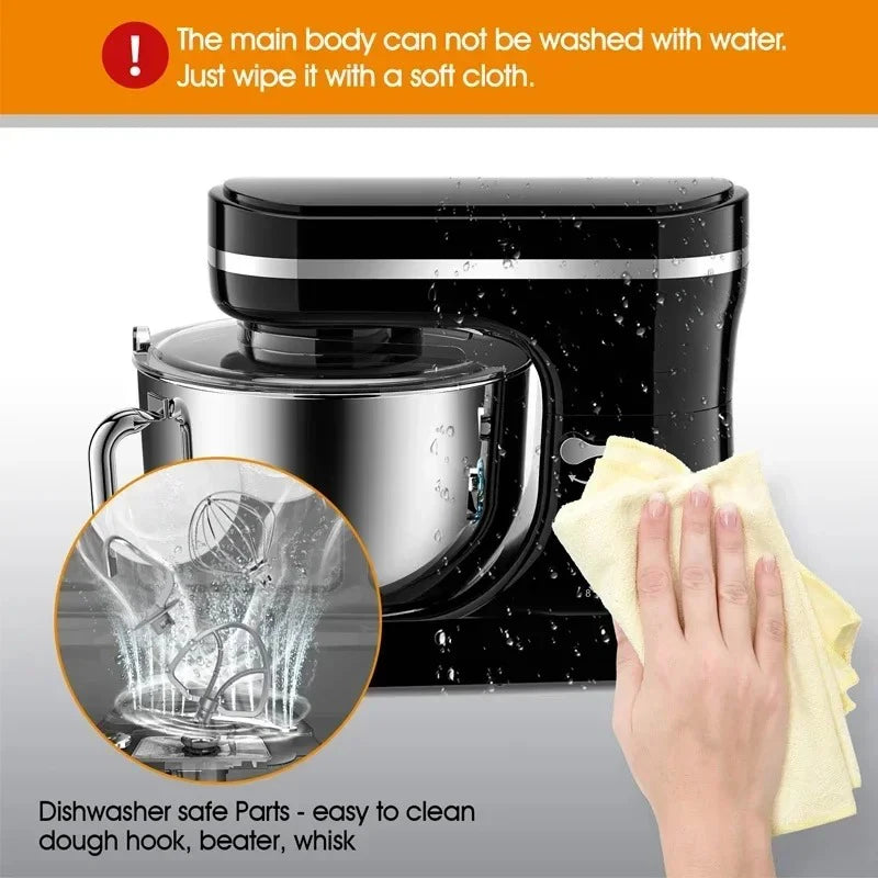 Keukenmixer - Keukenmachine - Foodprocessor - Keukenrobot - 1000W – 8 Snelheden – 4.5L Roestvrijstalen Kom – Elektrische Foodmixer - Zilver