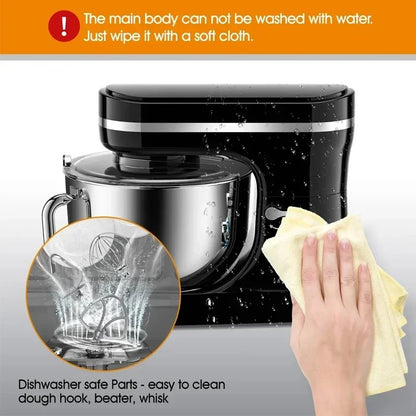 Keukenmixer - Keukenmachine - Foodprocessor - Keukenrobot - 1000W – 8 Snelheden – 4.5L Roestvrijstalen Kom – Elektrische Foodmixer - Zilver