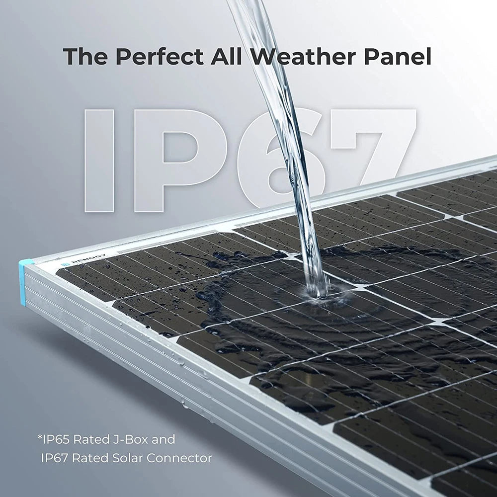 Zonnepaneel - Zonnepanelen - Monokristallijn - Set van 2 - 100W - Rigid Glass - Waterdicht - Lichtgewicht - On-Grid/Off-Grid Gebruik - Hoge Efficiëntie