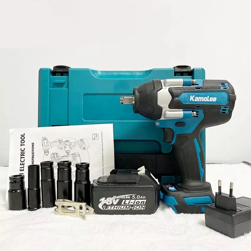 Slagmoersleutel – Accu Slagschroevendraaier – Impact Wrench – Elektrische Momentsleutel – 18V 2x 5.0Ah Batterijen – Maximaal Koppel 1800 Nm – Brushless Motor