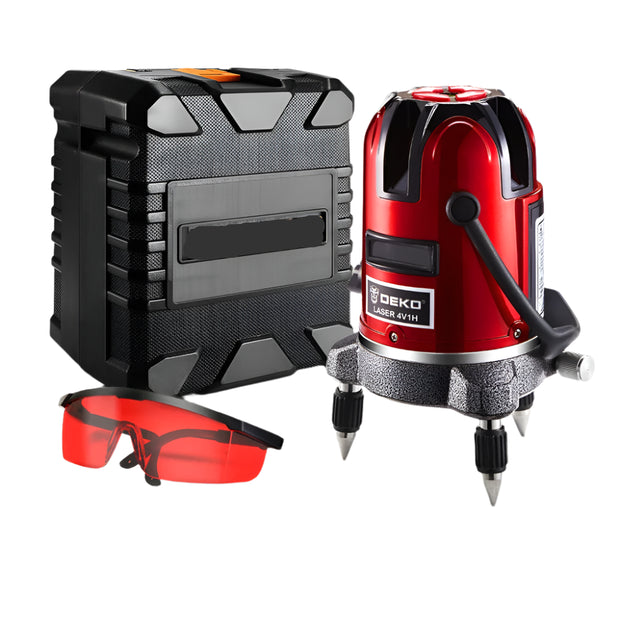 Laser Level - Zelfnivellerend - Horizontaal en verticaal - 360 graden aanpassing - Hogere zichtbaarheid - 5 lijnen - Golflengte 635 nm - IP54 - Rood