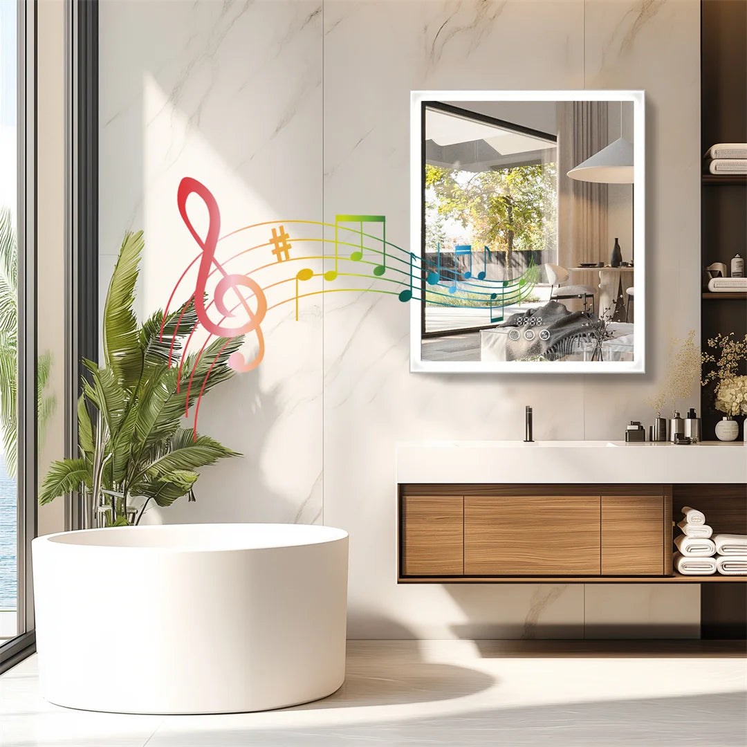 Spiegelkast – Badkamerkast – Wandkast – LED Spiegel – Bluetooth Speakers – Anti-Condens – Waterbestendig Aluminium - 60 x 70 cm