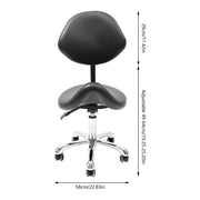 Zadelkruk - Zadelkruk op wielen - Zadelkruk met rugleuning - Zadelkruk Ergonomisch - Zwaar gebruik - In hoogte verstelbaar - Zwart