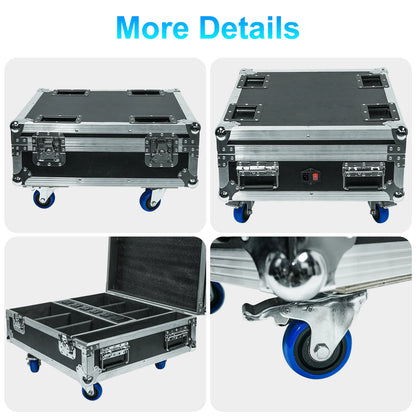 Flightcase Voor 6 Draadloze PAR Lights – Lichtkoffer – Transportkoffer – Beschermcase – Carrycase – Stevig En Lichtgewicht Met Rembare Wielen En EVA-Schuimverdeling