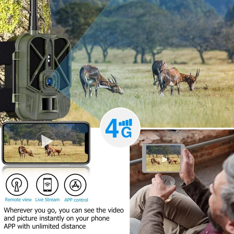 Wildcamera – Trailcamera – Jachtcamera – Wildlife Camera – Buitencamera – 4G Verbinding – 4K Video & 30MP Foto’s