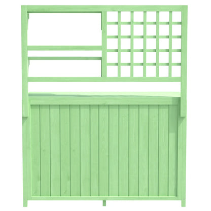 Houten Tuinkast - Tuinhuisje - Buitenkast - Gereedschapsschuur - Gereedschapskast - Gereedschapshuisje - Terraskast - met Werkblad - en Opbergruimte - 105x44x141,5 cm - Balkon - en Tuinmeubilair - Groen