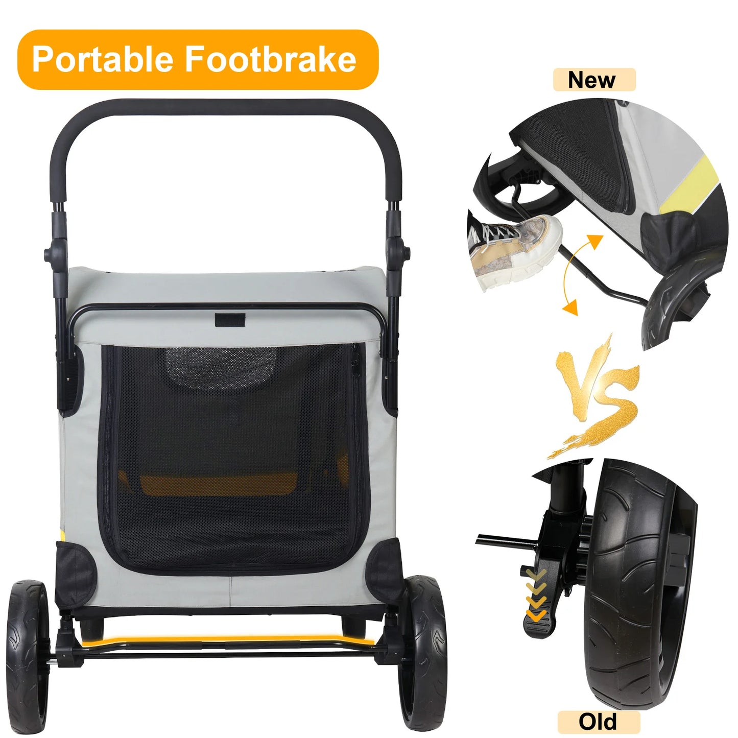 Hondenbuggy – Huisdierenwagen – Wandelwagen – Dierenwagen – Buggy – Opvouwbaar – Stevige 4-Wielige Constructie – Geschikt Tot 42 Kg