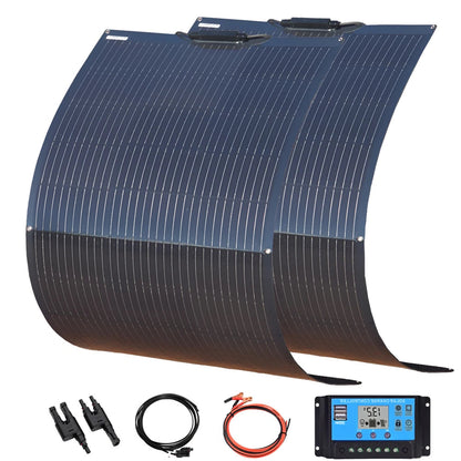Zonnepaneel - Zonnepanelen - Monokristallijn - Flexibel - Buigzaam - Waterdicht - 300W - 2 Stuks Kit 1 - voor Dak - Camper - Boot - Caravan - Off-grid Systeem