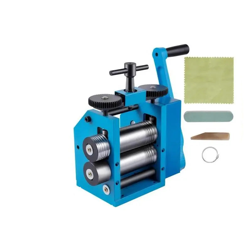 Handmatige Walsmachine - Sieraden Walserij Machine - voor Juweliers - 3-in-1 - Tandwielverhouding 1:2.5 - 76 mm Staalwals - Draad - Plaat - Halfrondprofiel