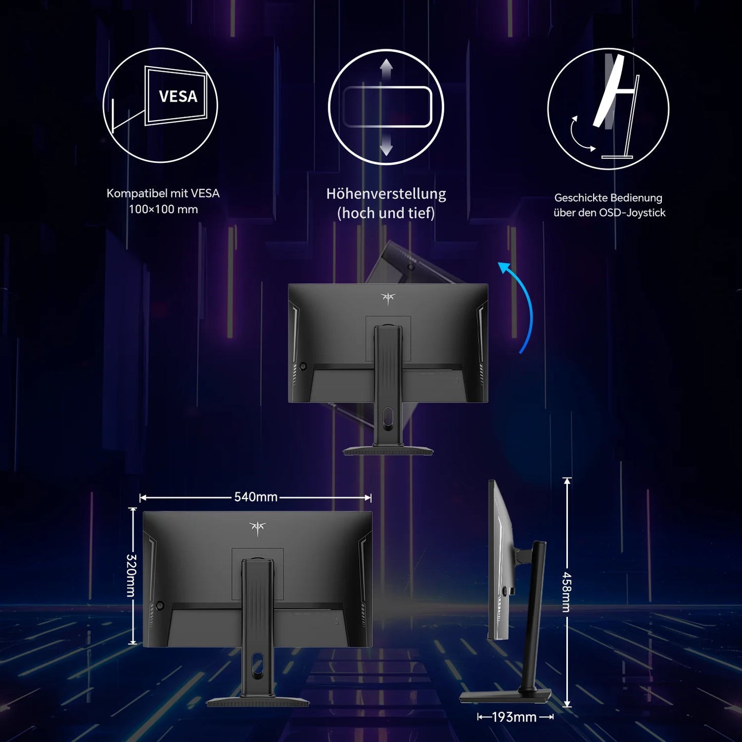Gaming Monitor – Scherm – Beeldscherm – Computermonitor – Monitor – 24 Inch – QHD 2560x1440 – 180 Hz Verversingssnelheid - QUORE