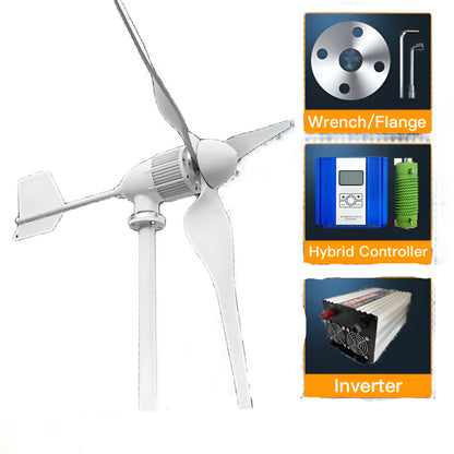 Windturbine – Horizontale As – 6KW Windgenerator – Windenergie Systeem – Duurzame Energie – Laag Aanvangsvermogen – Aluminium Behuizing - 6000W - 48V - Met Off-grid Systeem 1