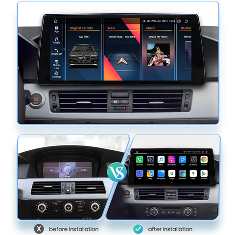 CarPlay - Multimedia Autoradio - Car CarPlay Scherm - Autoradio -2din - Android Autoradio Multimedia Videospeler - voor BMW 5Serie E60 E61 E63 E64 (2005-2008) - GPS - (8G - 256G)CCC