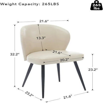 Eetkamerstoelen – Set van 2 - Stoelen – Dining Stoelen – Vintage Stoelen – Synthetisch Leer – Comfortabele Foamzitting – Duurzame Stalen Poten - Beige