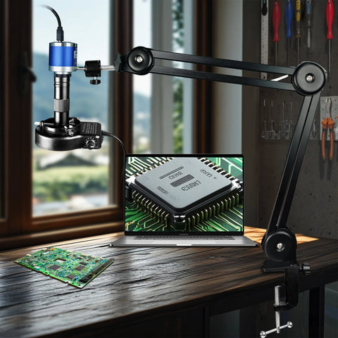 Microscoop - Soldeermicroscoop - Bresser Microscoop - Microscoop Digitaal - Vergroting - Digitale Microscoop - 4K- Met USB-C HDMI Poort Voor PCB Soldeer Reparatie