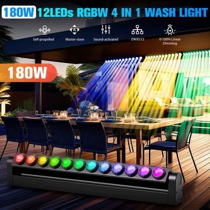 LED RGBW Lichtbalk – Dimbare Stage Light – Wall Washer – Beam Light – Effect Licht – 1PC – 180W Vermogen – DMX512 Besturing