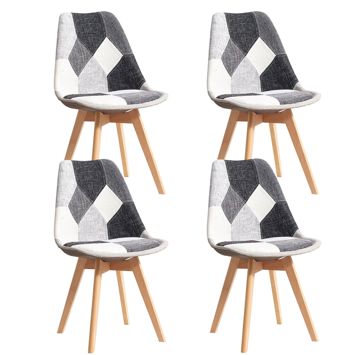 Patchwork Stoel – Eetkamerstoel – Bureaustoel – Designstoel – Linnen Stof – Compact 50x42x84 cm – Max 100 Kg Belastbaar